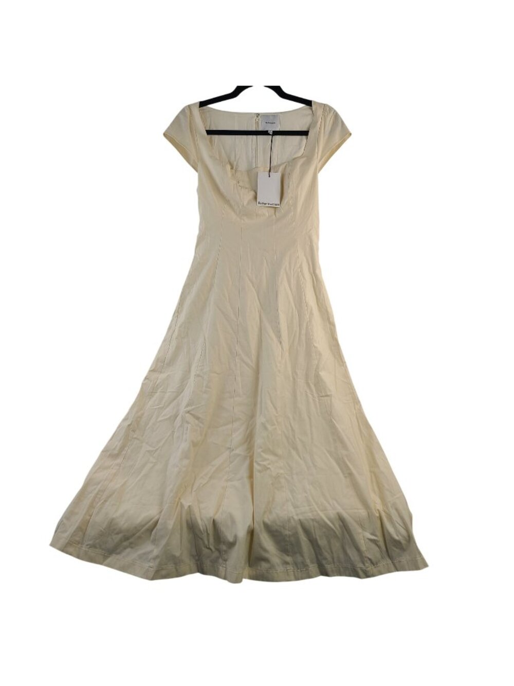 NEW Reformation Harlie Dress Sugar White Cap Sleeve A-Line Gown Size 4